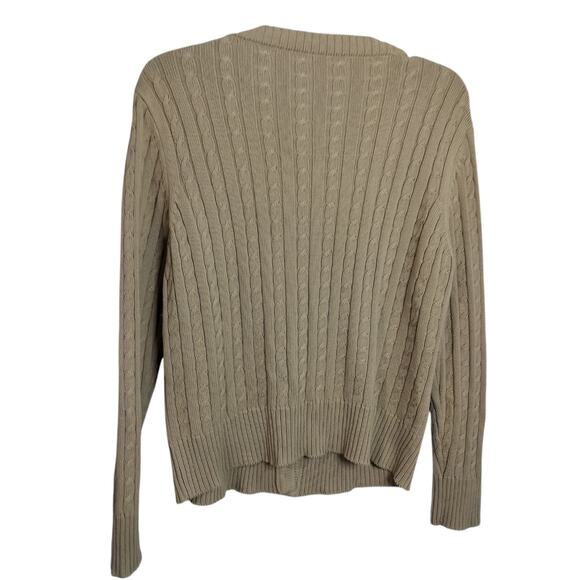 4453)Vtg Girls Scouts of the USA 2 pcs Beige Cable Knit Sweater and Vest Large - Picture 5 of 11